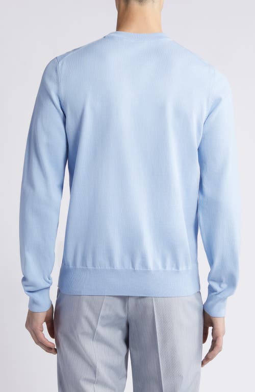 Hugo Boss Boss Pacas Cotton Crewneck Sweater In Light Blue