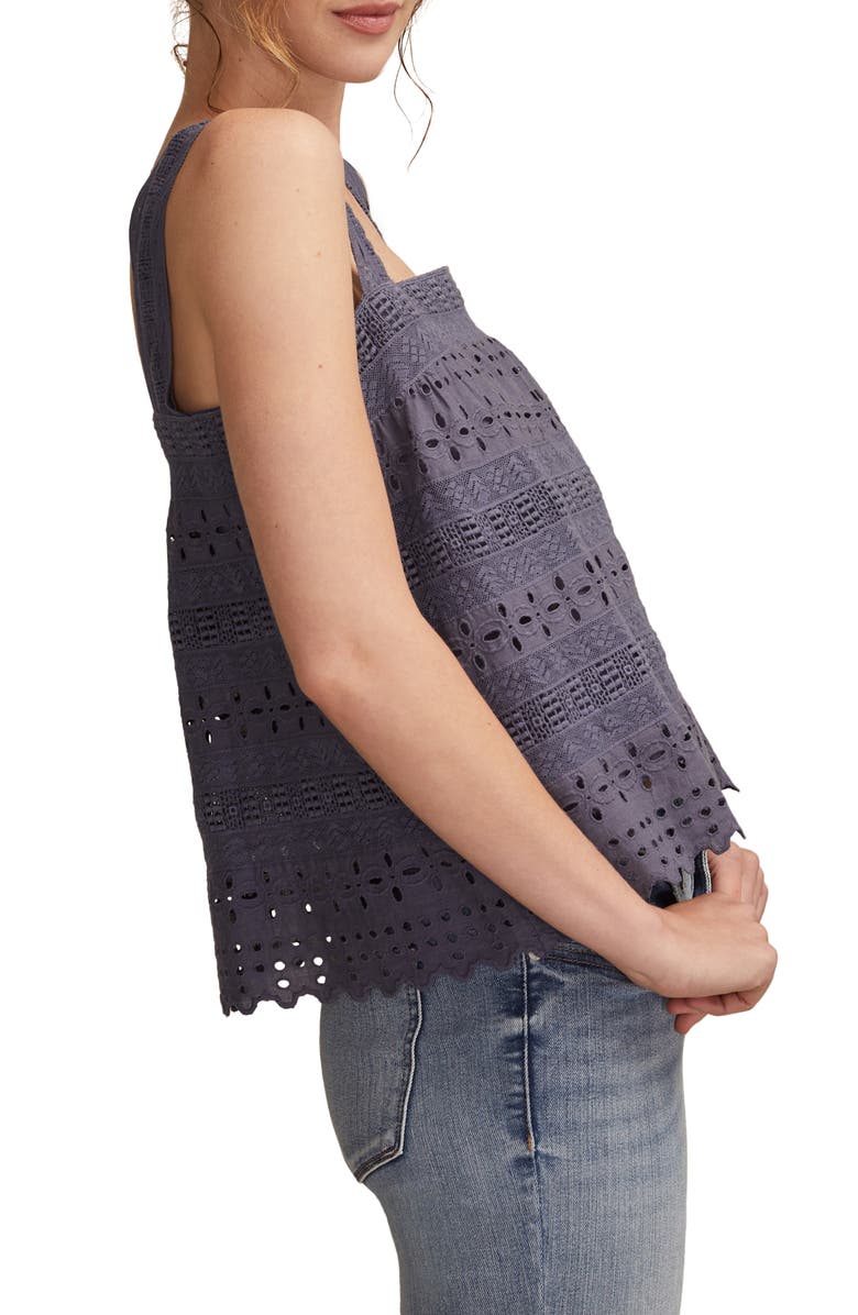 Lucky Brand Eyelet Swing Tank, Alternate, color, Nightshadow Blue