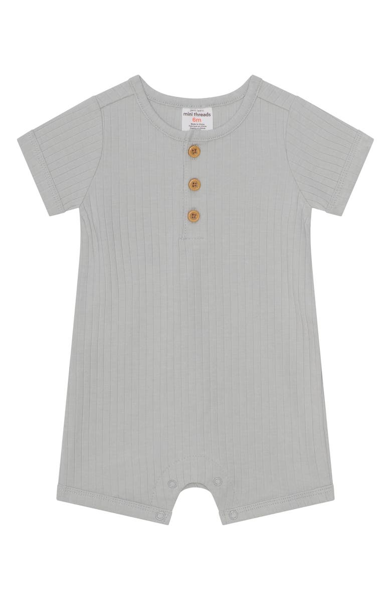 PL Baby by Petit Lem Pack of 4 Assorted Core Rompers, Alternate, color, Light Grey