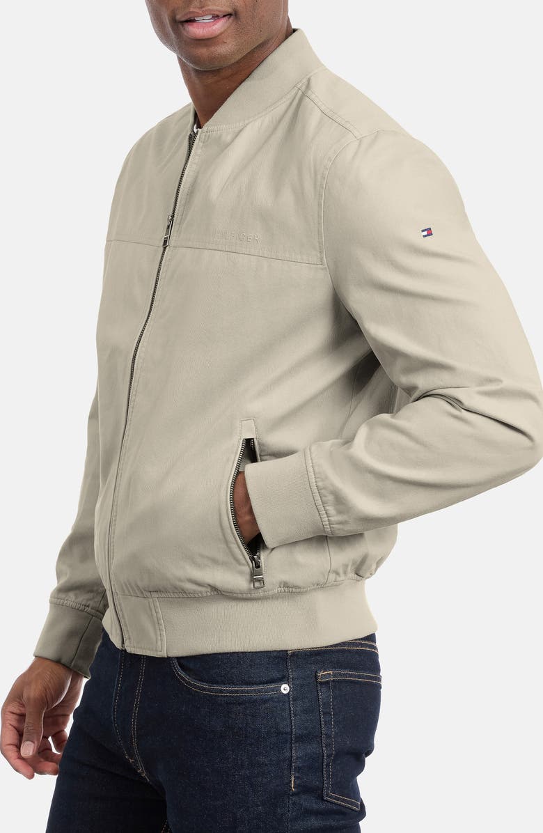 Tommy Hilfiger Cotton Bomber Jacket, Alternate, color, Sand