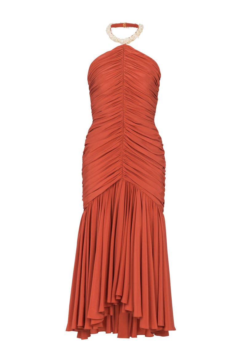 Crepe shell dress, Alternate, color, red