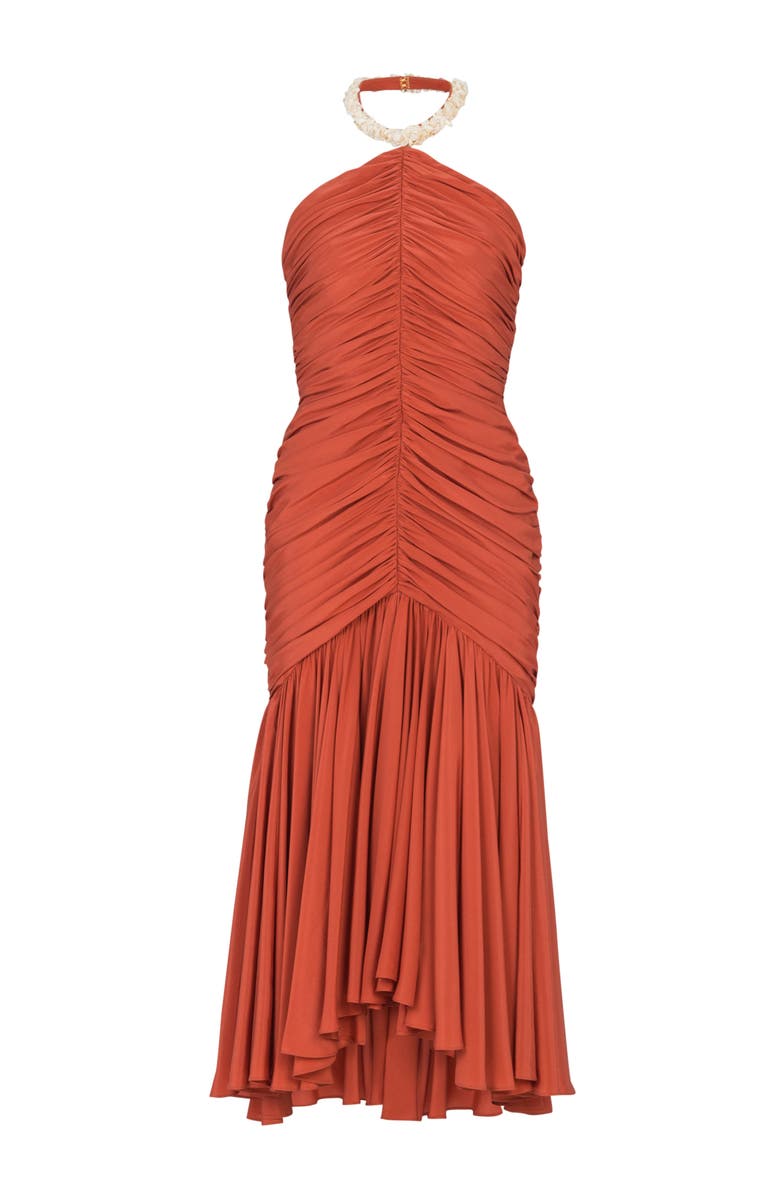 Balmain Crepe shell dress, Alternate, color, Red