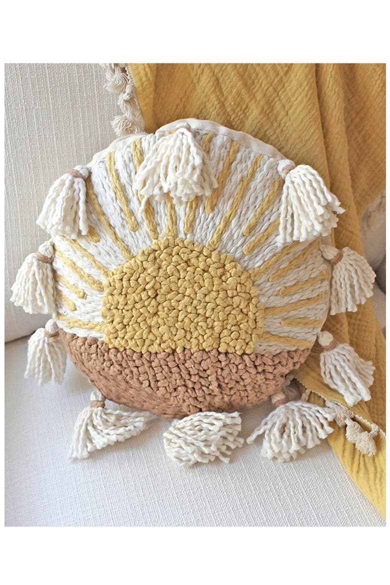 Round Decor Accent Pillow, Alternate, color, YELLOW