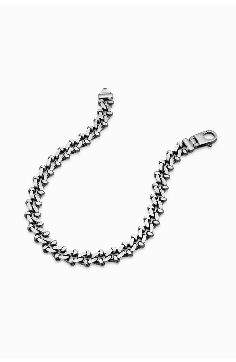 Oradina Mens On Track Link Bracelet in Sterling Silver, Alternate, color, Silver