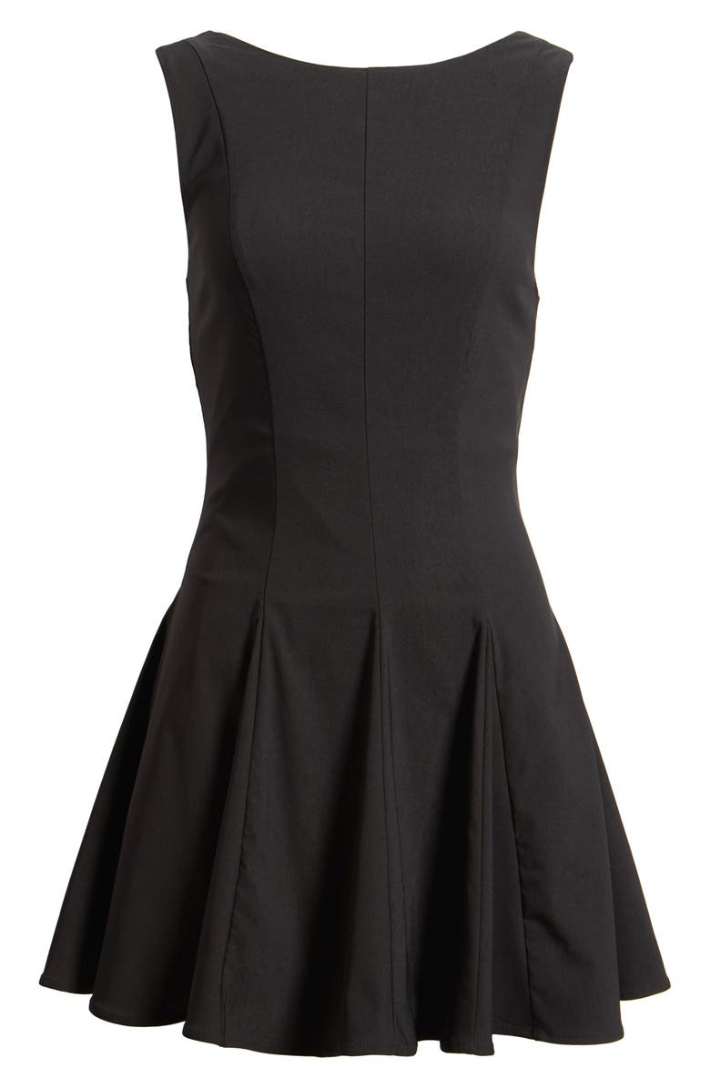 BP. Bateau Neck Fit & Flare Minidress, Alternate, color, Black