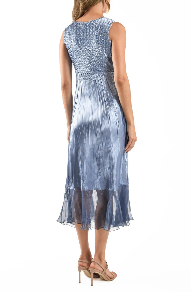 Komarov Charmeuse & Chiffon Cocktail Dress with Duster Jacket, Alternate, color, Persian Viol Blue Om