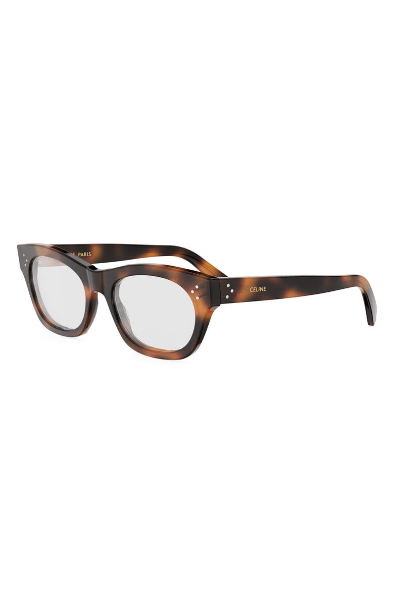 CELINE 3 Dots 53mm Cat Eye Optical Glasses, Alternate, color, Blonde Havana