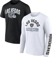 FANATICS Men's Fanatics Branded Black/White Las Vegas Raiders Long and Short Sleeve Two-Pack T-Shirt