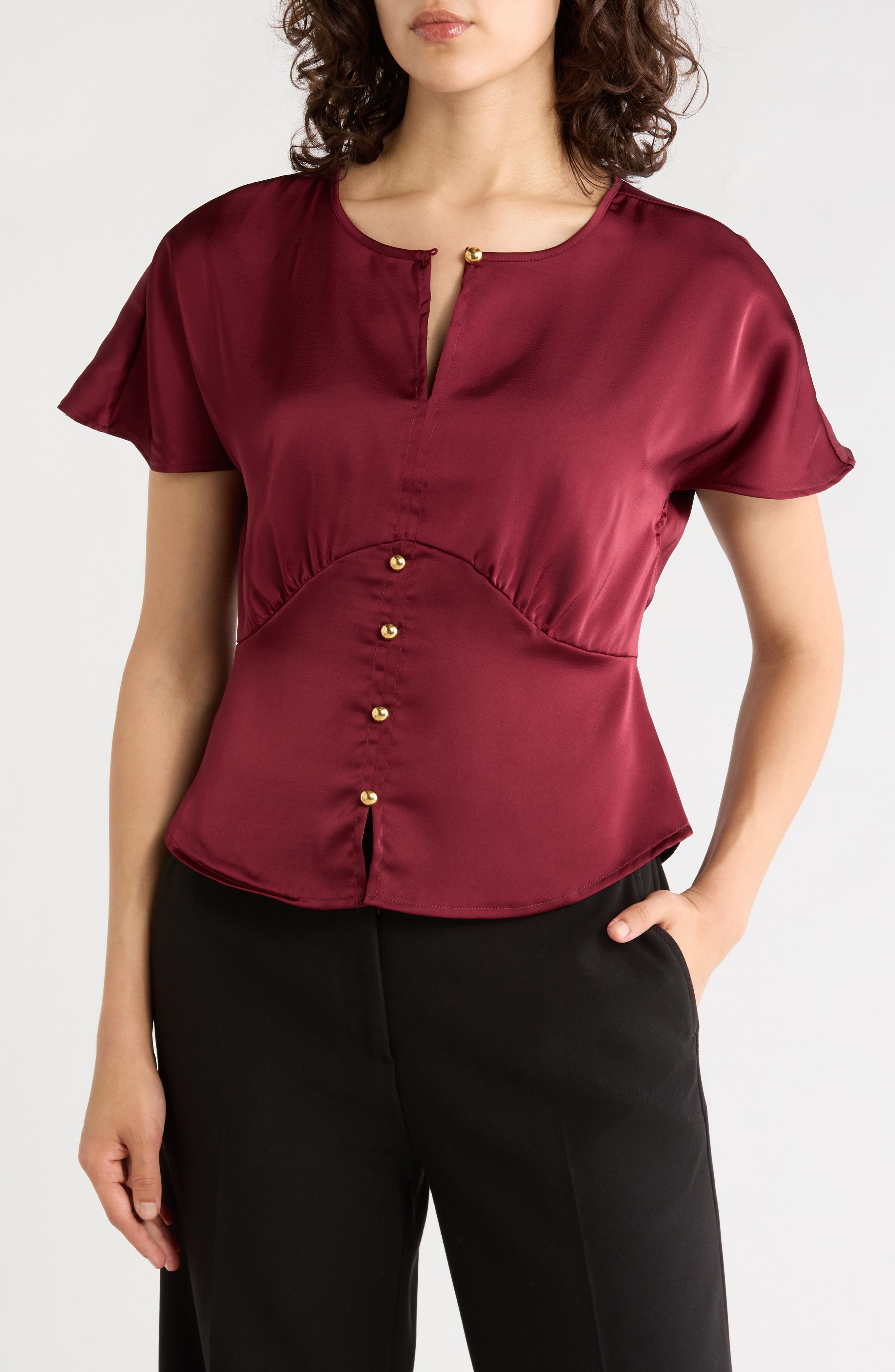 Keyhole Woven Top