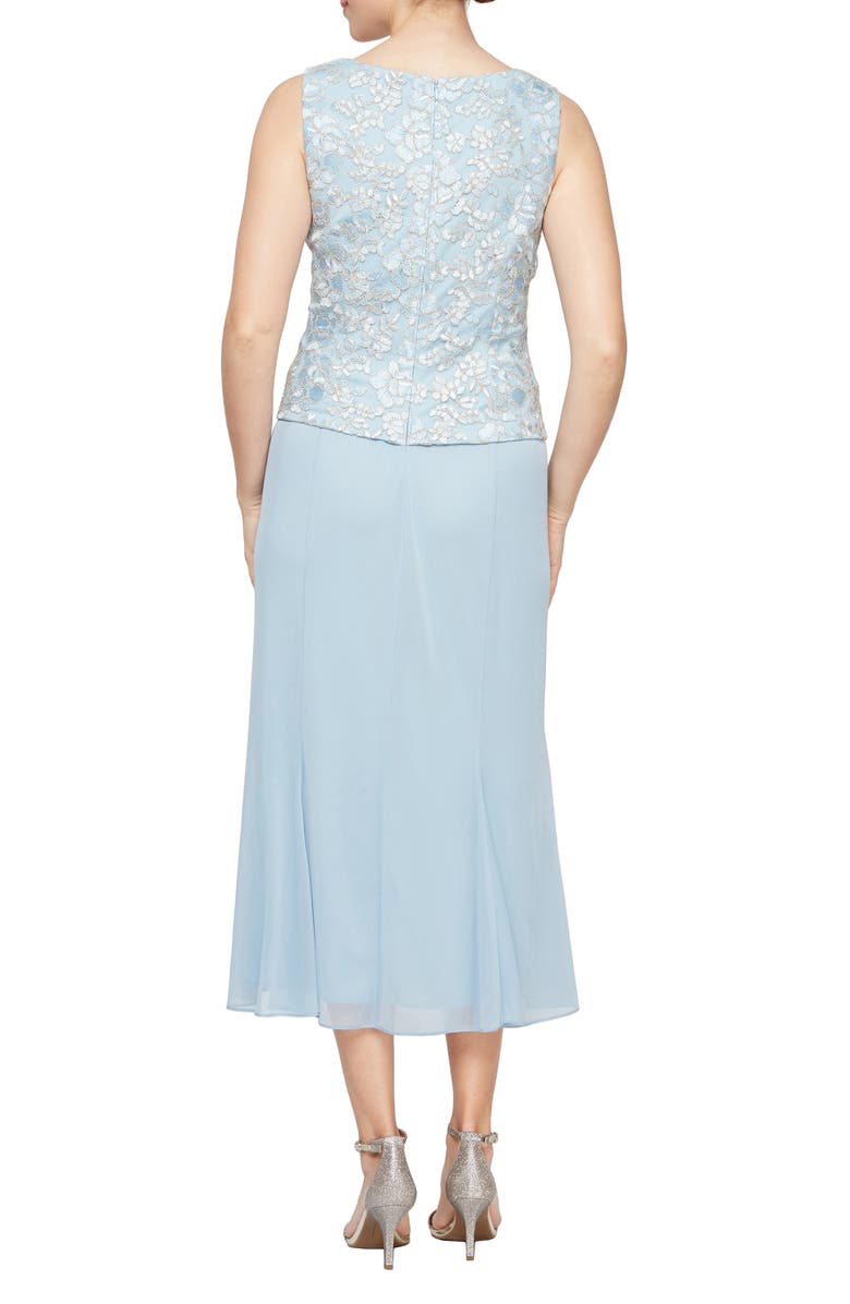 Alex Evenings Lace Bodice Midi Dress with Jacket, Alternate, color, 