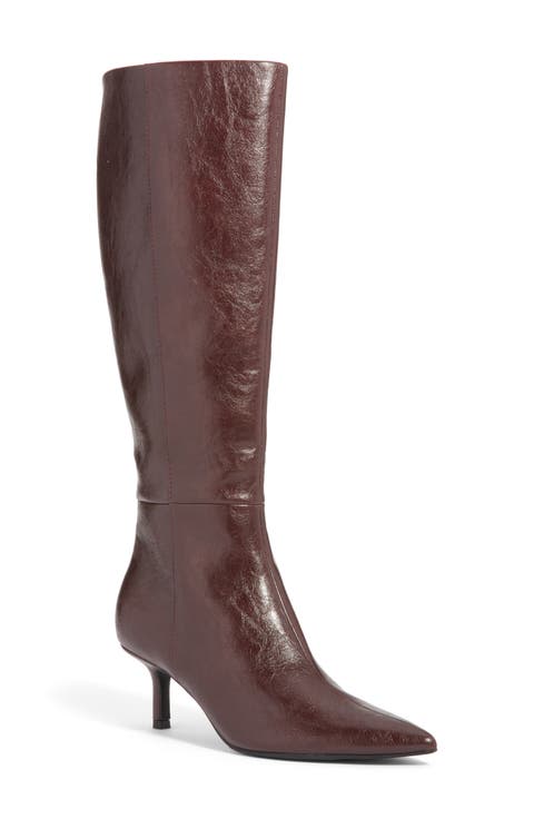 Elara Pointed Toe Knee High Boot (Women)