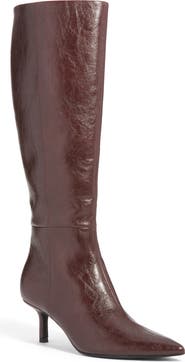 Open Edit Elara Pointed Toe Knee High Boot
