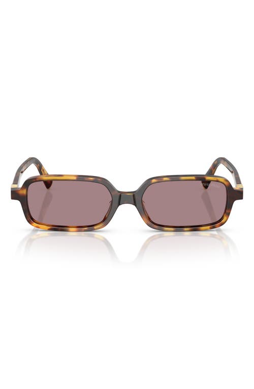 Miu Miu 52mm Rectangular Sunglasses In Brown Havana