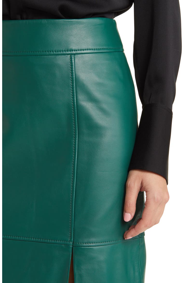Setora Leather Pencil Skirt, Alternate, color, OPEN GRN