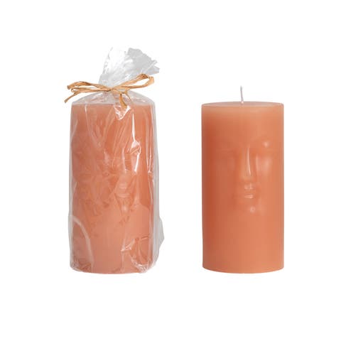 Unscented Face Pillar Candle