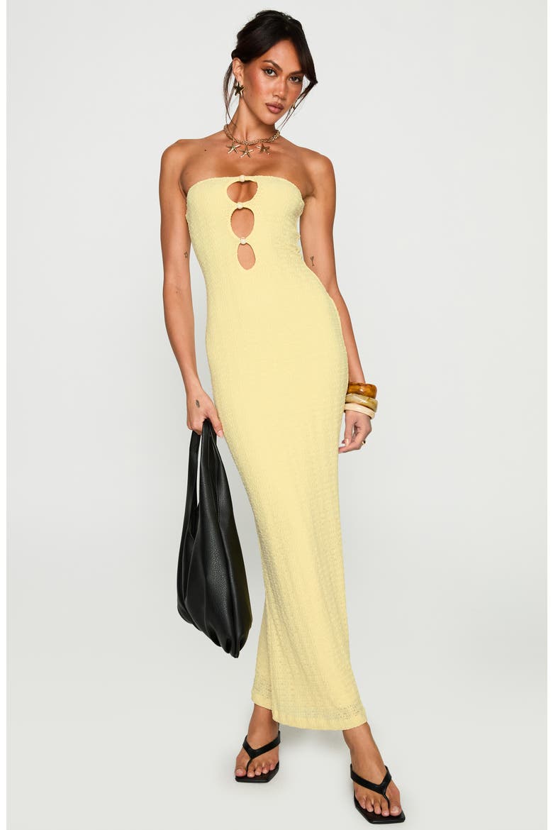 Saijana Strapless Maxi Dress, Alternate, color, LEMON