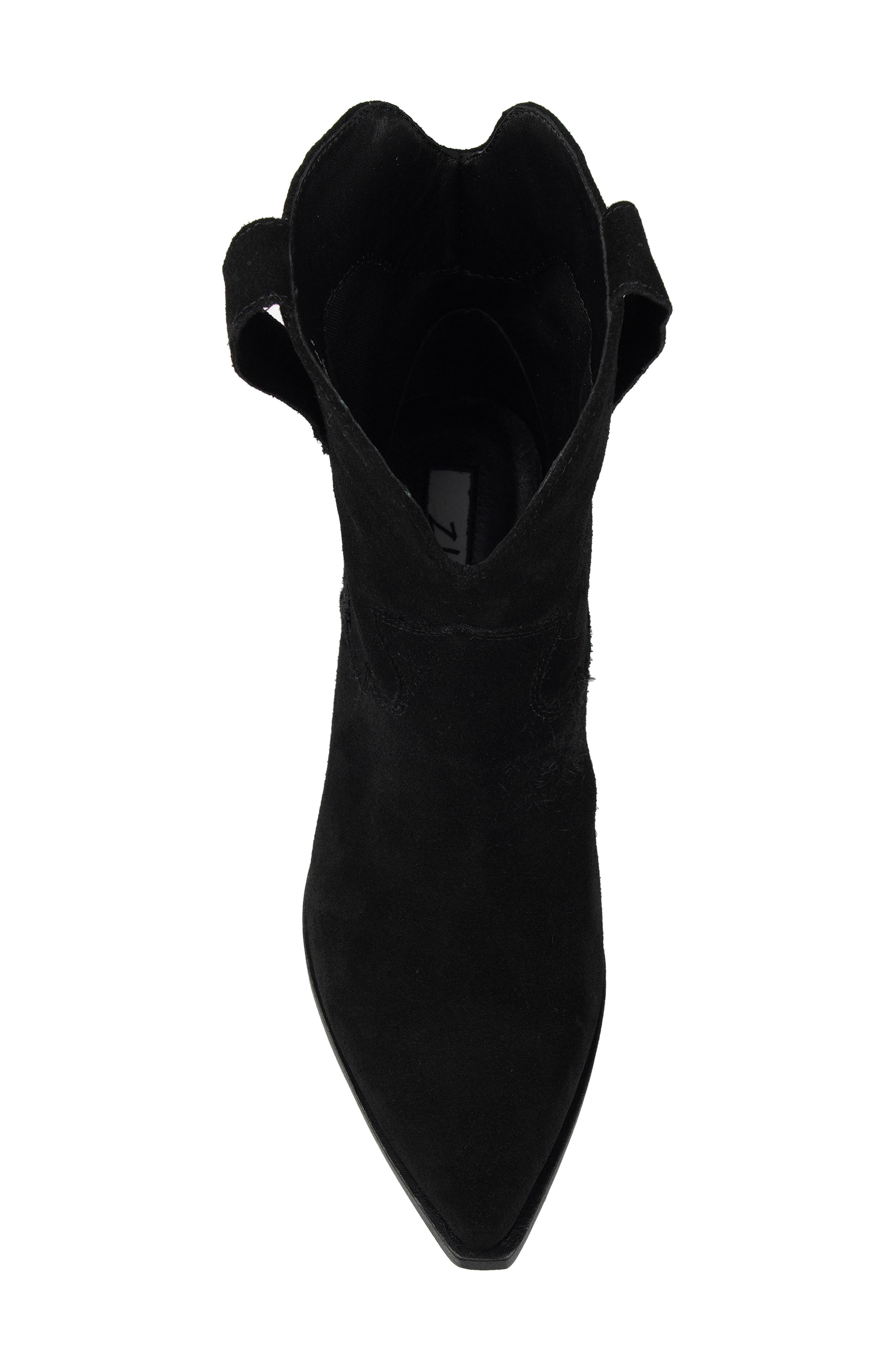 ZIGI Victoryy Pointed Toe Western Boot, Alternate, color, Black Suede