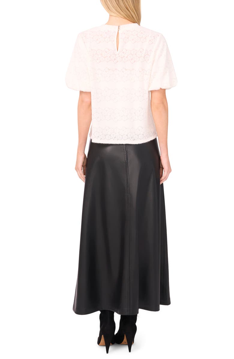 Vince Camuto Floral Detail Puff Sleeve Sweater, Alternate, color, New Ivory