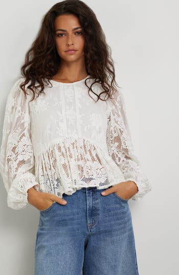 Lace Peplum Top