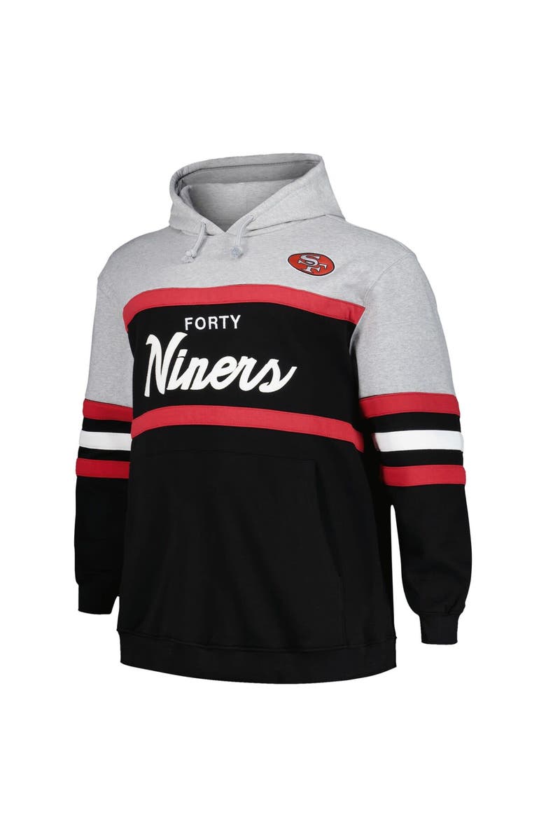 Mitchell & Ness Men's Mitchell & Ness  Heather Gray/Black San Francisco 49ers Big & Tall Head Coach Pullover Hoodie, Alternate, color, 