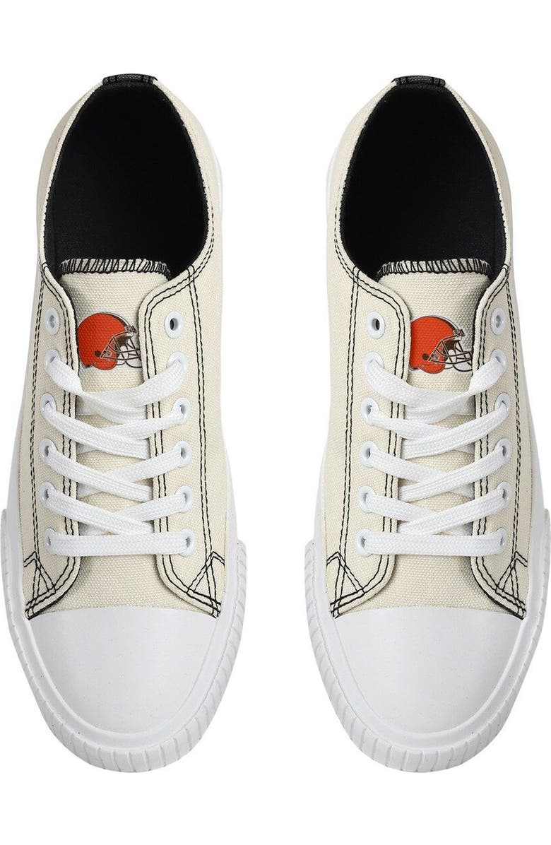 FOCO Women's FOCO Cream Cleveland Browns Low Top Canvas Shoes, Alternate, color,