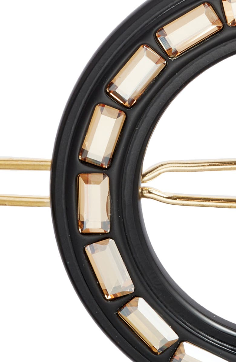 Alexandre de Paris Swarovski Crystal Barrette, Alternate, color, Black