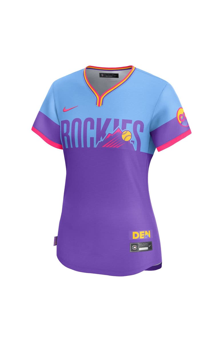 Nike Women's Nike Purple/Light Blue Colorado Rockies 2025 City Connect Limited Jersey, Alternate, color, Purple