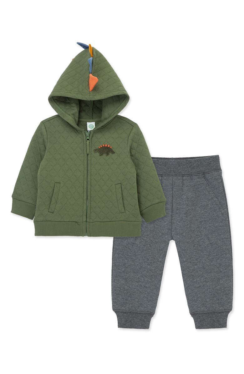 Little Me Dino Hoodie & Joggers Set, Main, color,
