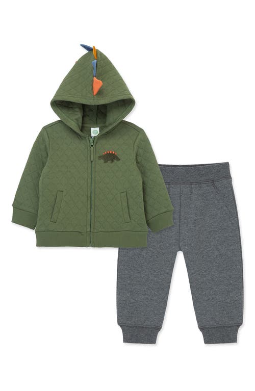 Little Me Dino Hoodie & Joggers Set in Grey 