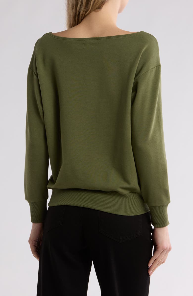 L'AGENCE Kimora One-Shoulder Top, Alternate, color, Olive