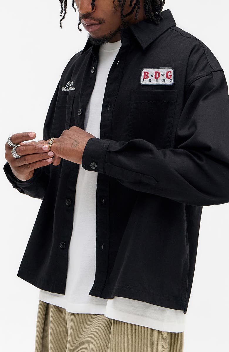 BDG Urban Outfitters Mechanic Button-Up Shirt, Alternate, color, Black