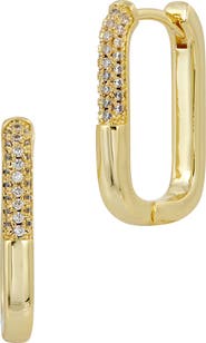 SAVVY CIE JEWELS Pavé Cubic Zirconia Link Hoop Earrings