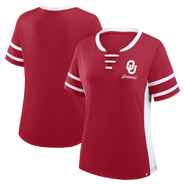 FANATICS Women's Fanatics Crimson/White Oklahoma Sooners Be Fearless Athena Lace-Up T-Shirt