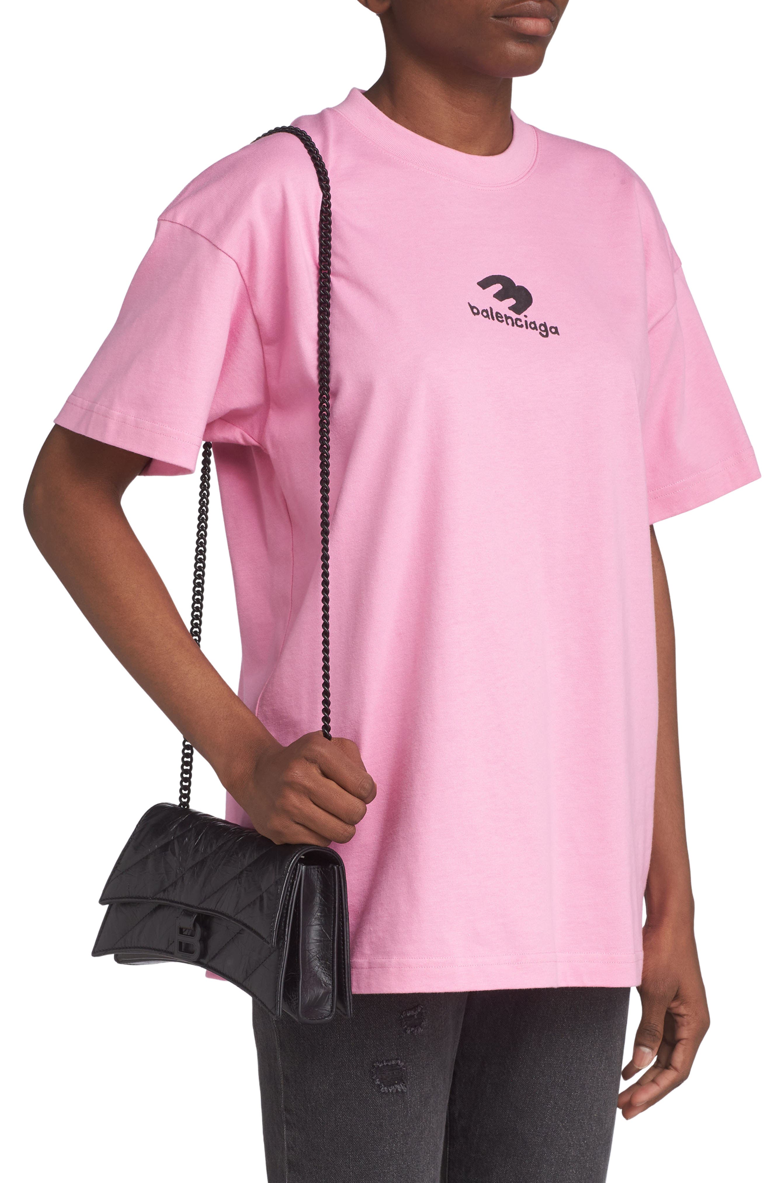 Balenciaga Crush Quilted Crinkle Leather Wallet on a Chain, Alternate, color, 