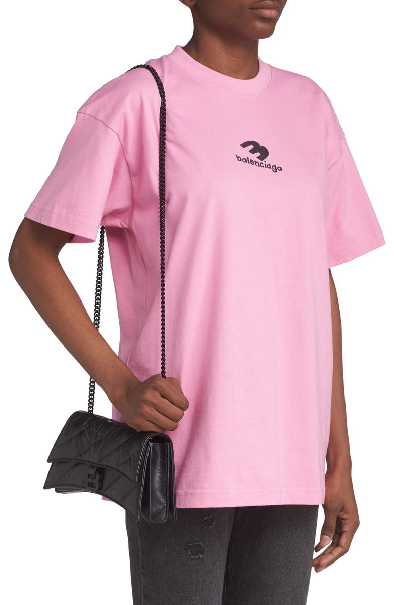 Balenciaga Crush Quilted Crinkle Leather Wallet on a Chain, Alternate, color,