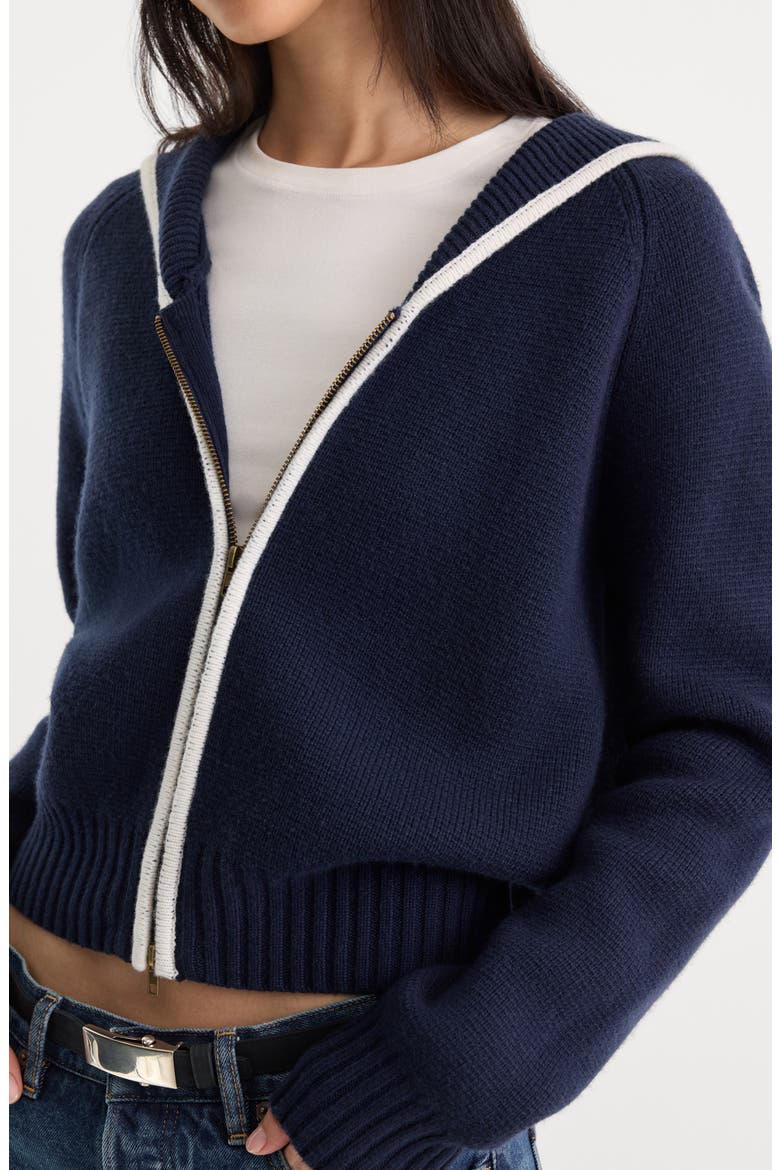 Sailor Zip Cardigan, Alternate, color, NEW NAVY