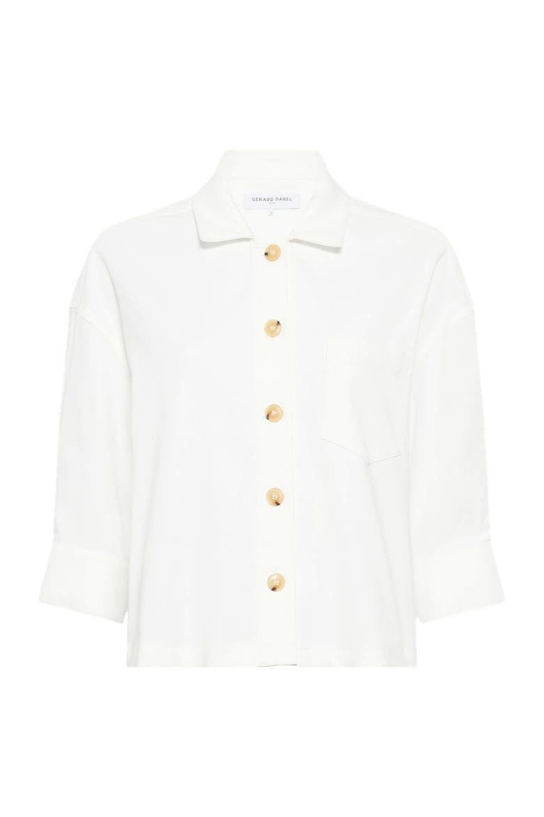 Tenya Tailored Cropped Boxy Jacket, Alternate, color, Ecru