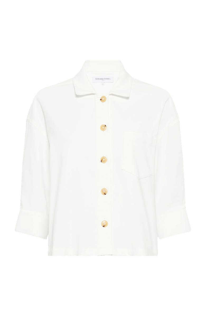 GERARD DAREL Tenya Tailored Cropped Boxy Jacket, Alternate, color, Ecru