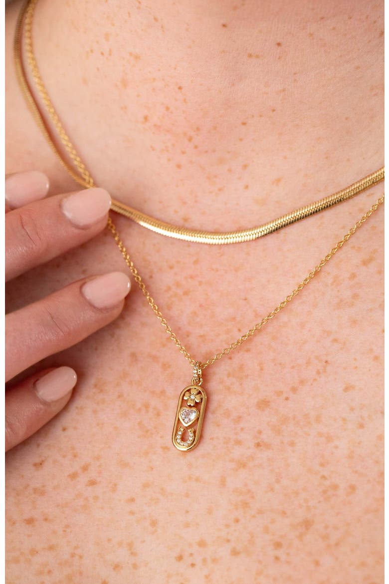Love Luck Pendant Necklace, Alternate, color, Gold