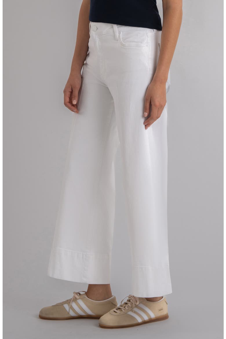 Meg Coated Pintuck High Waist Ankle Wide Leg Jeans, Alternate, color, OPTIC WHITE