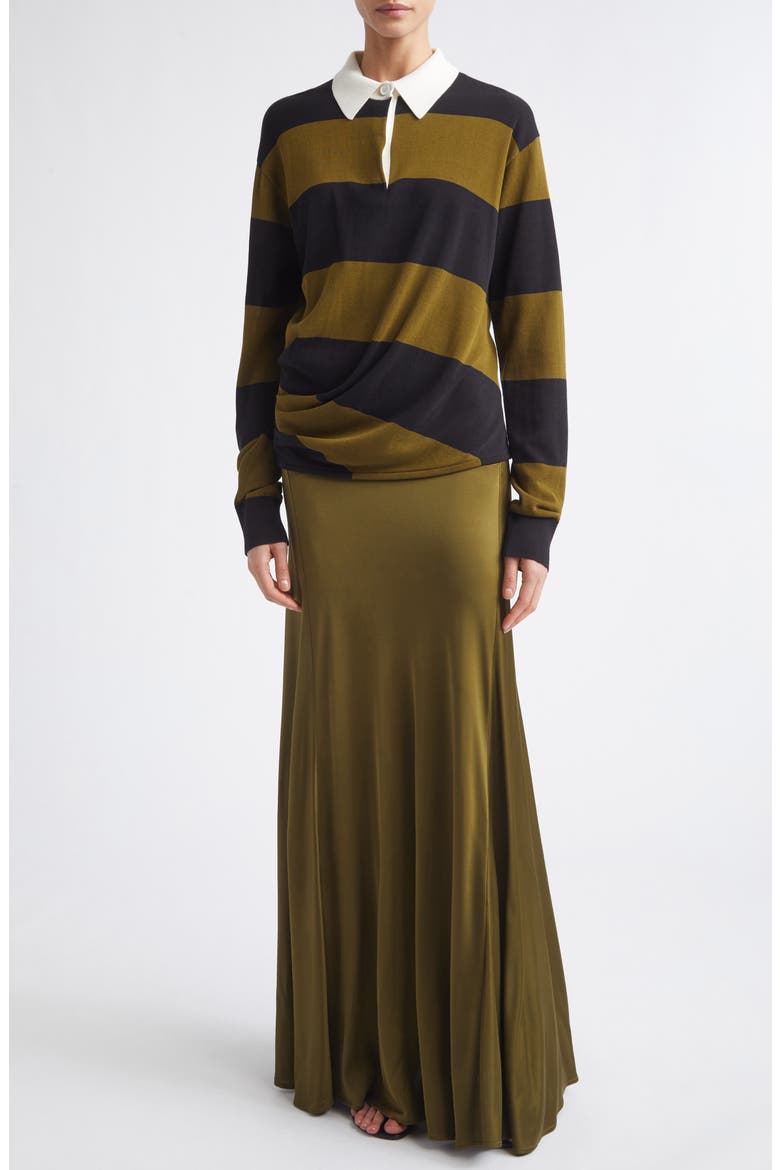 Naia Satin Jersey Maxi Dress, Alternate, color, MOSS