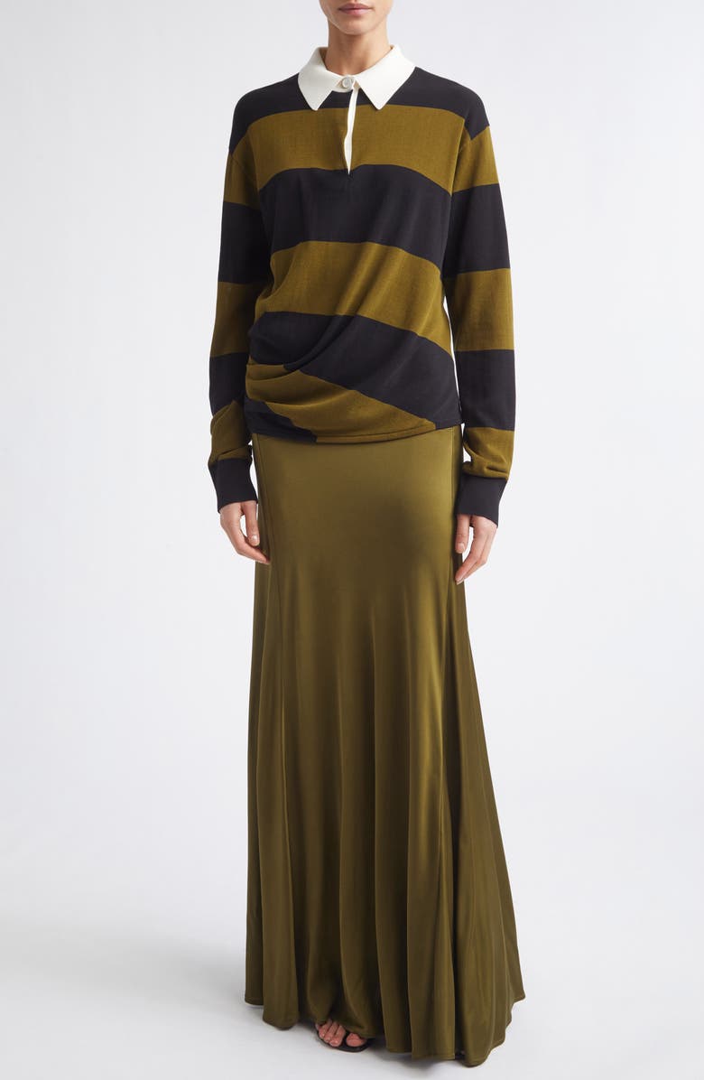Proenza Schouler Naia Satin Jersey Maxi Dress, Alternate, color, Moss