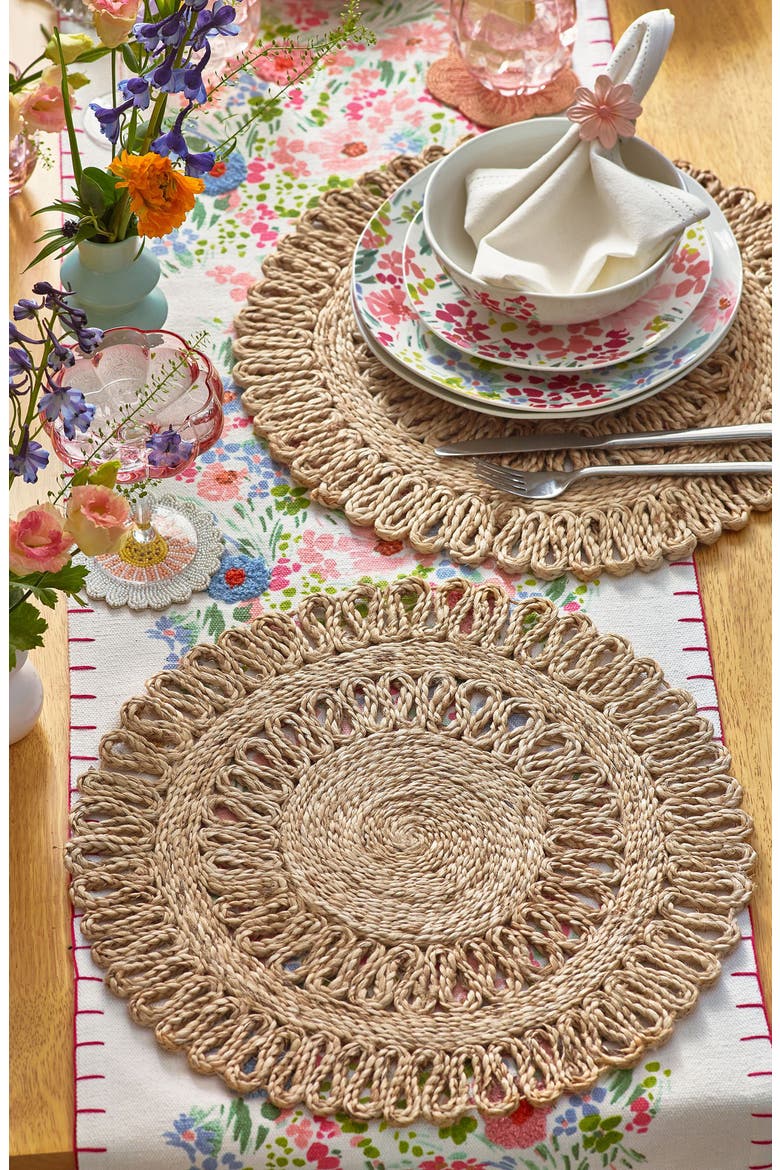 Set of 2 Jute Placemats, Alternate, color, NATURAL