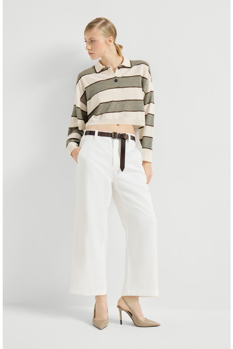Chino Crop trousers, Alternate, color, White