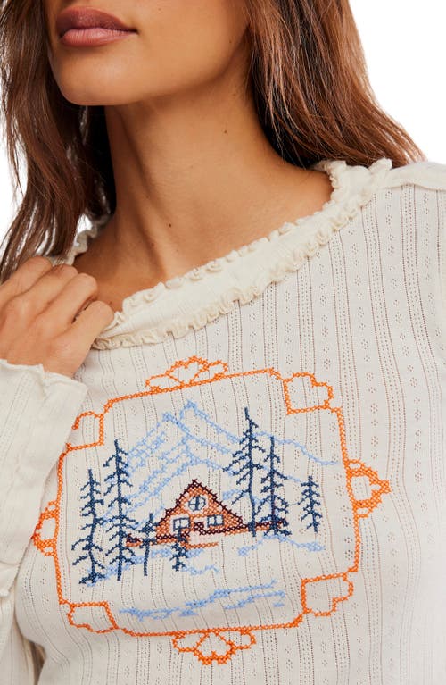 Free People Through The Woods Long Sleeve Top In Neutral