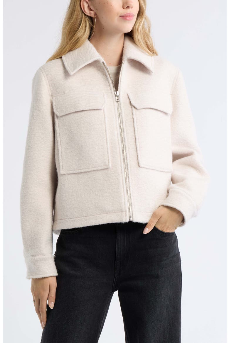 Cropped Textured Jacket, Alternate, color, BEIGE SILVER