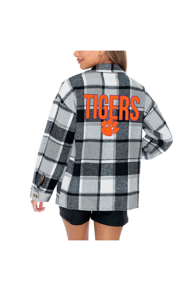 GAMEDAY COUTURE Women's Gameday Couture Gray Clemson Tigers End Zone Game Flannel Button-Up Shirt, Alternate, color,