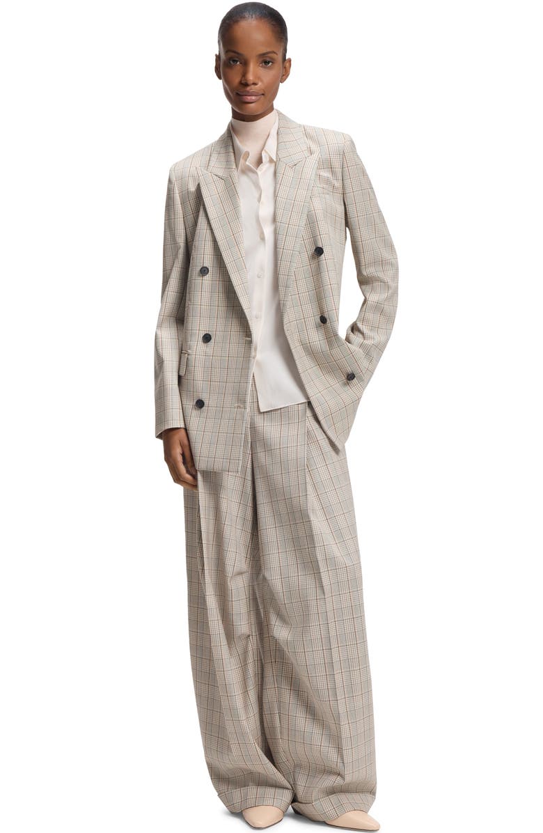 BOSS Jukana Windowpane Plaid Stretch Wool Blazer, Alternate, color, Sea Blossom Plaid