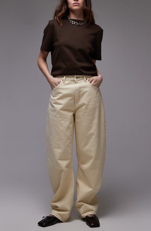 Topshop Barrel Jeans In Buttermilk-yellow In Buttermilk