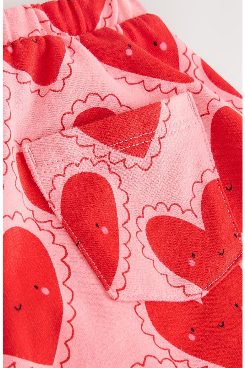 Kids' Happy Hearts Cotton Pants, Alternate, color, RED